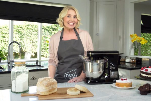 woman working for a shopping channel selling kitchen goods